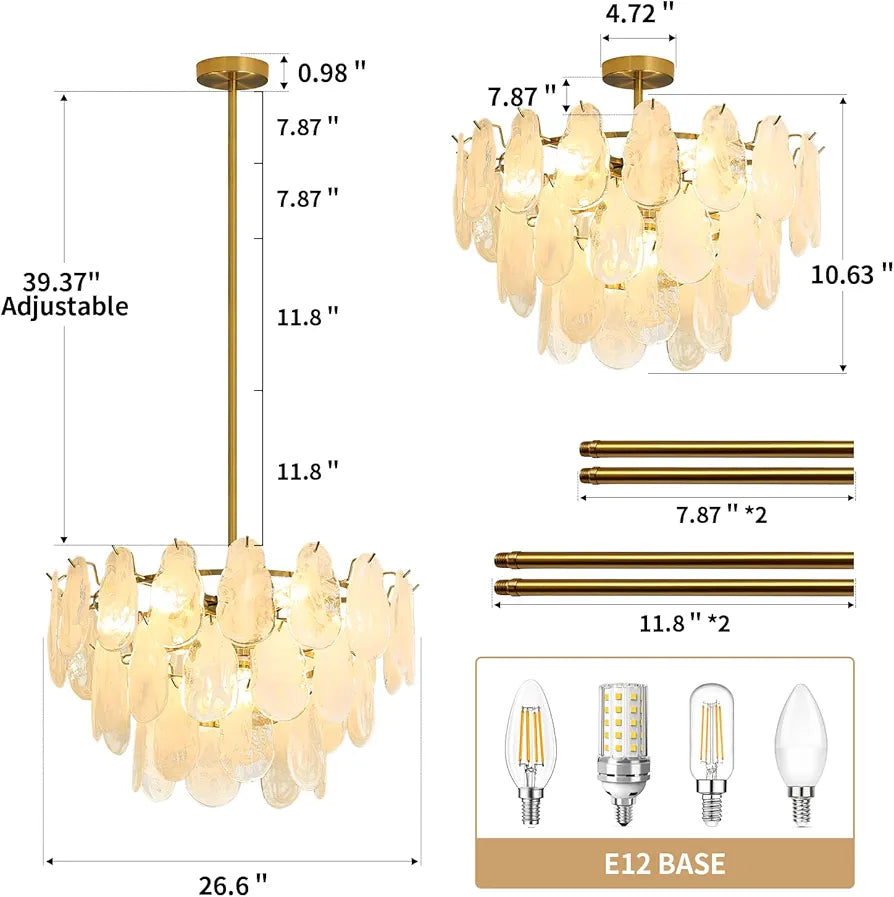 Gold Adjustable Chandelier Light