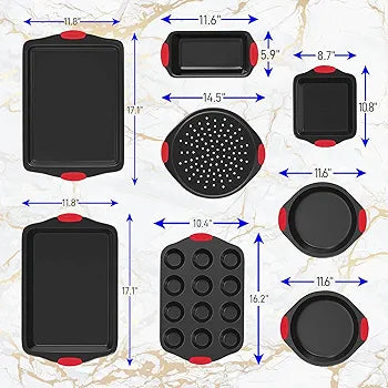 NutriChef 8-Piece Non-Stick Baking Pan Set