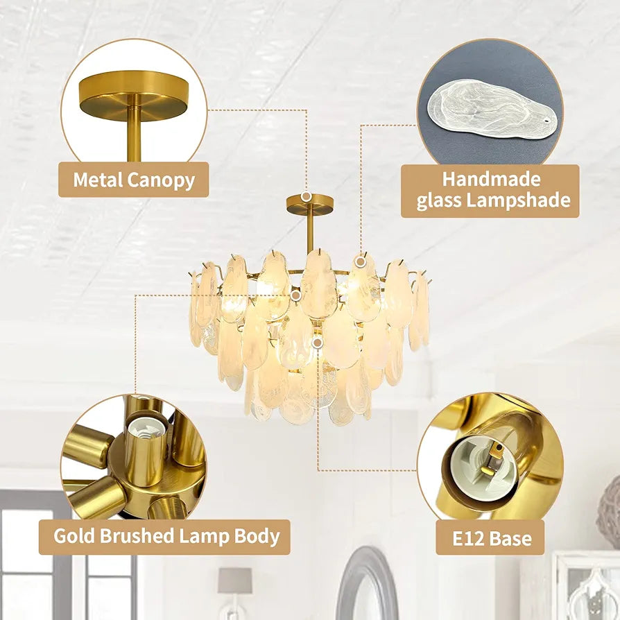 Gold Adjustable Chandelier Light