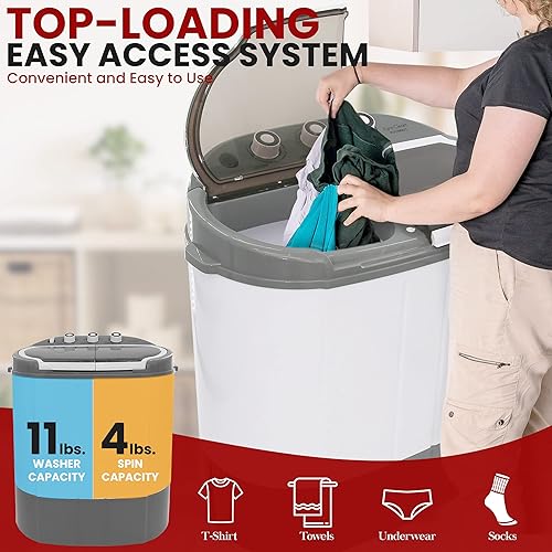 Pyle 2 in 1 Portable Mini Washing Machine